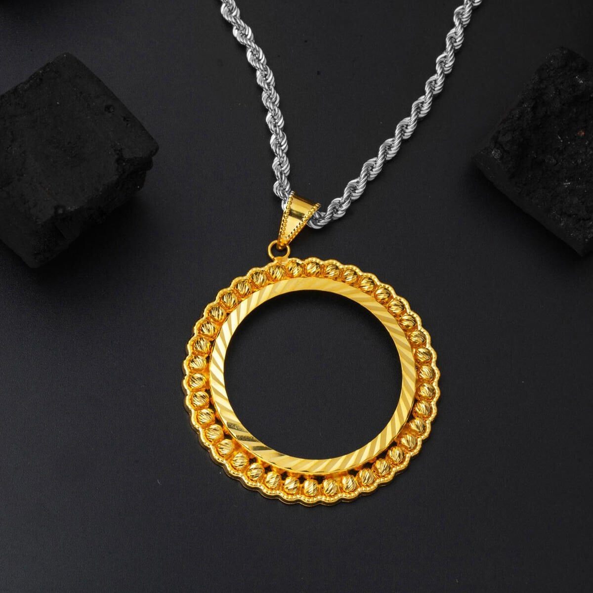 14K Yellow Gold Full Coin Bezel Pendant