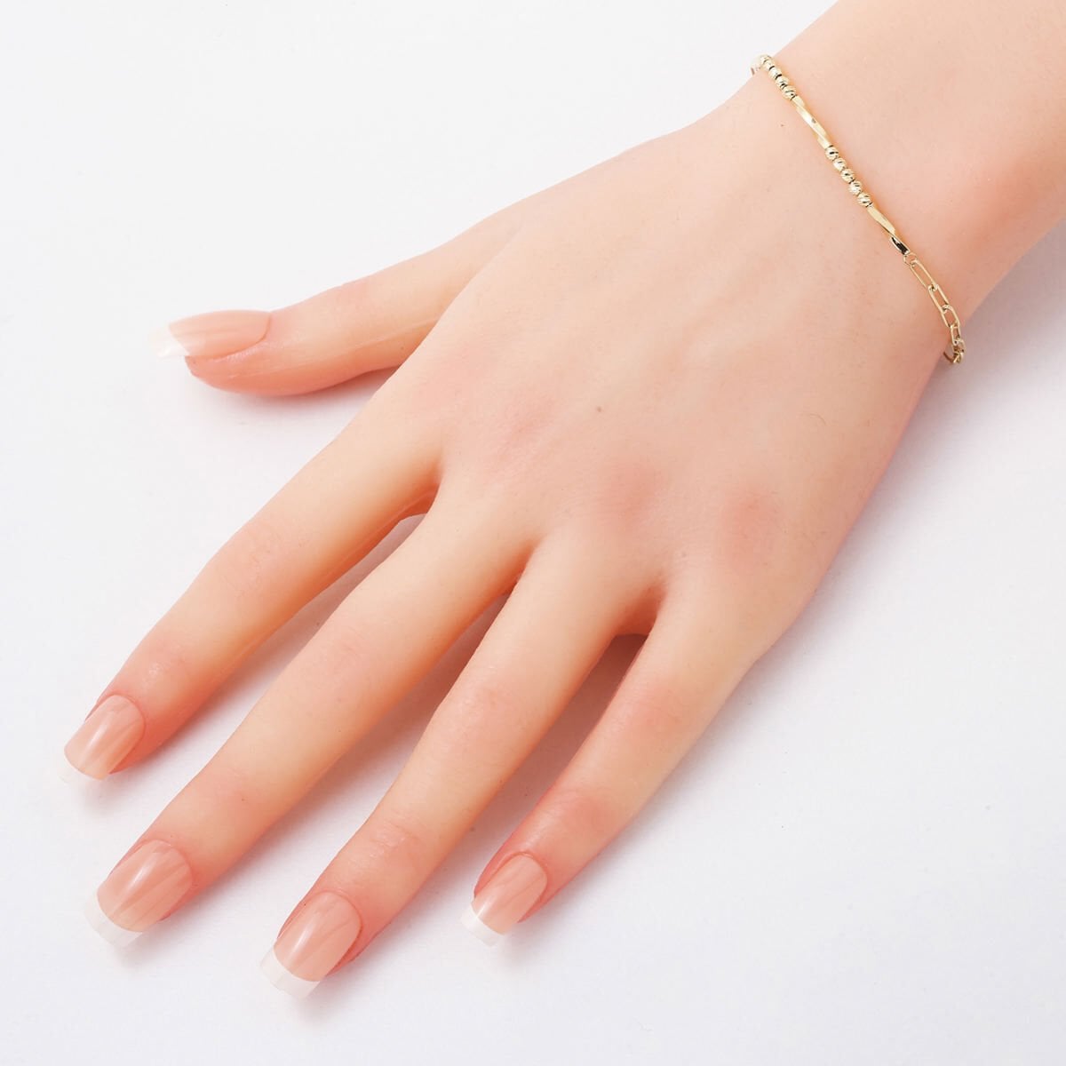 14K Yellow Gold Colored Gold Bead Paperclip Bracelet