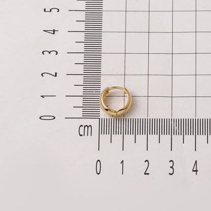 14K Yellow Gold Wide Puffed Hoop Earrings