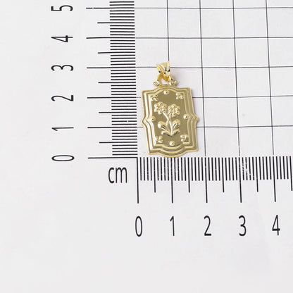 14K Yellow Gold Retro Gemini Zodiac Necklace