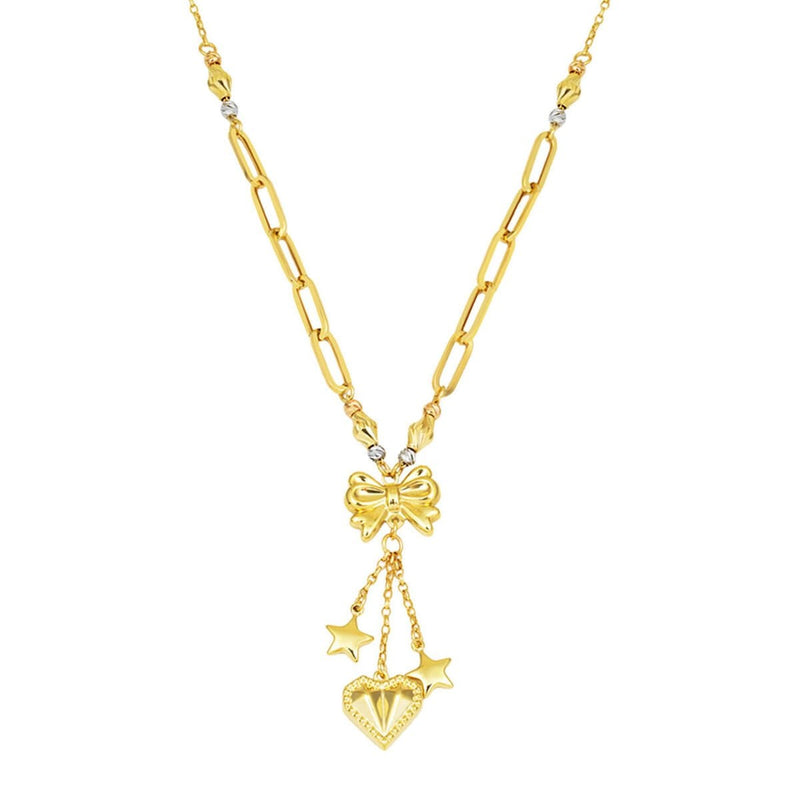 14K Yellow Gold Designer Inspired Heart Necklace