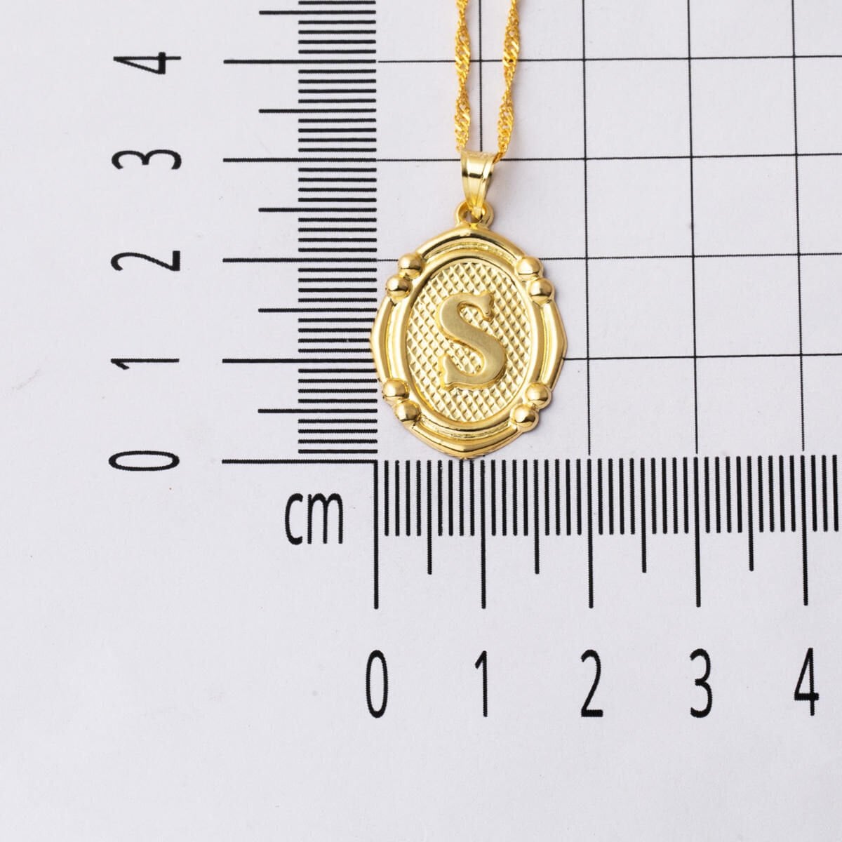14K Yellow Gold Italian S Initial Pendant