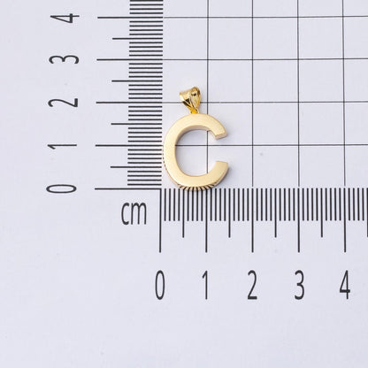 14K Yellow Gold Classic C Initial Necklace