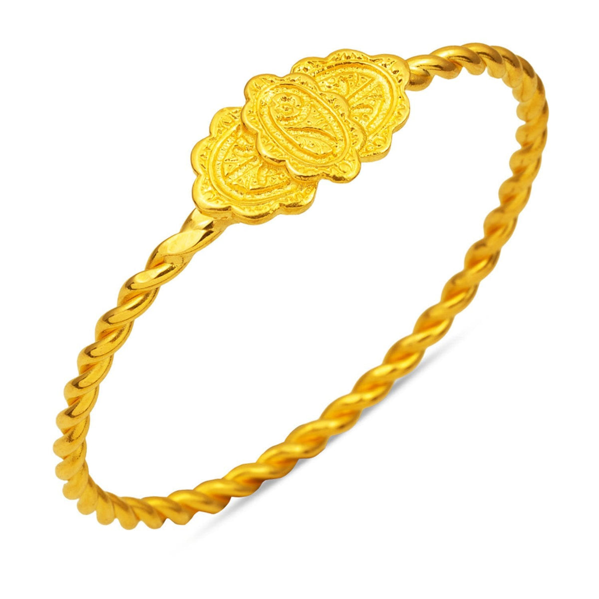 22K Yellow Gold Erzurum Twisted Bangle (28 g)