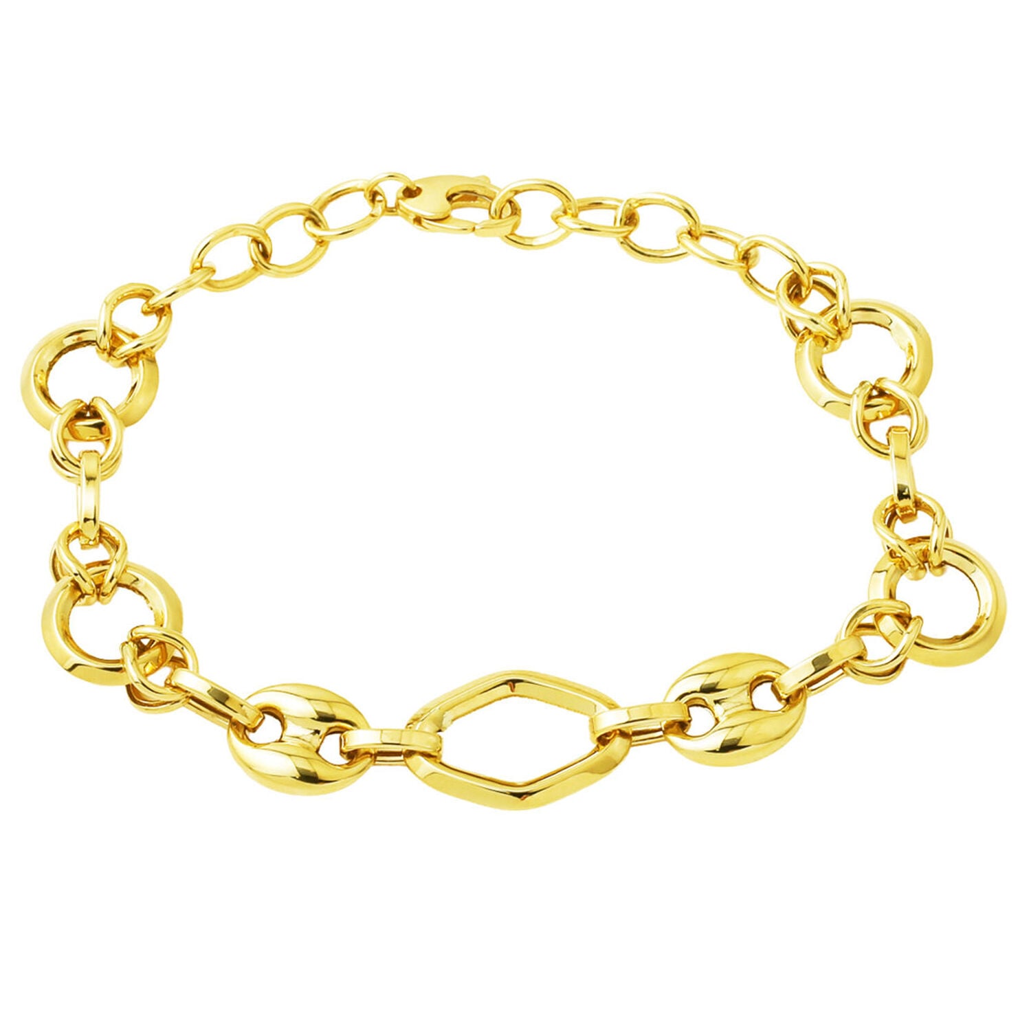 14K Yellow Gold Hoop Design Bracelet