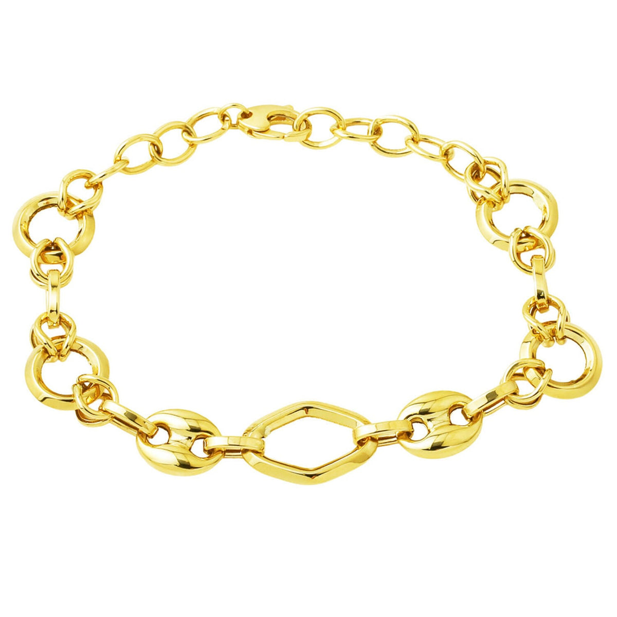 14K Yellow Gold Hoop Design Bracelet