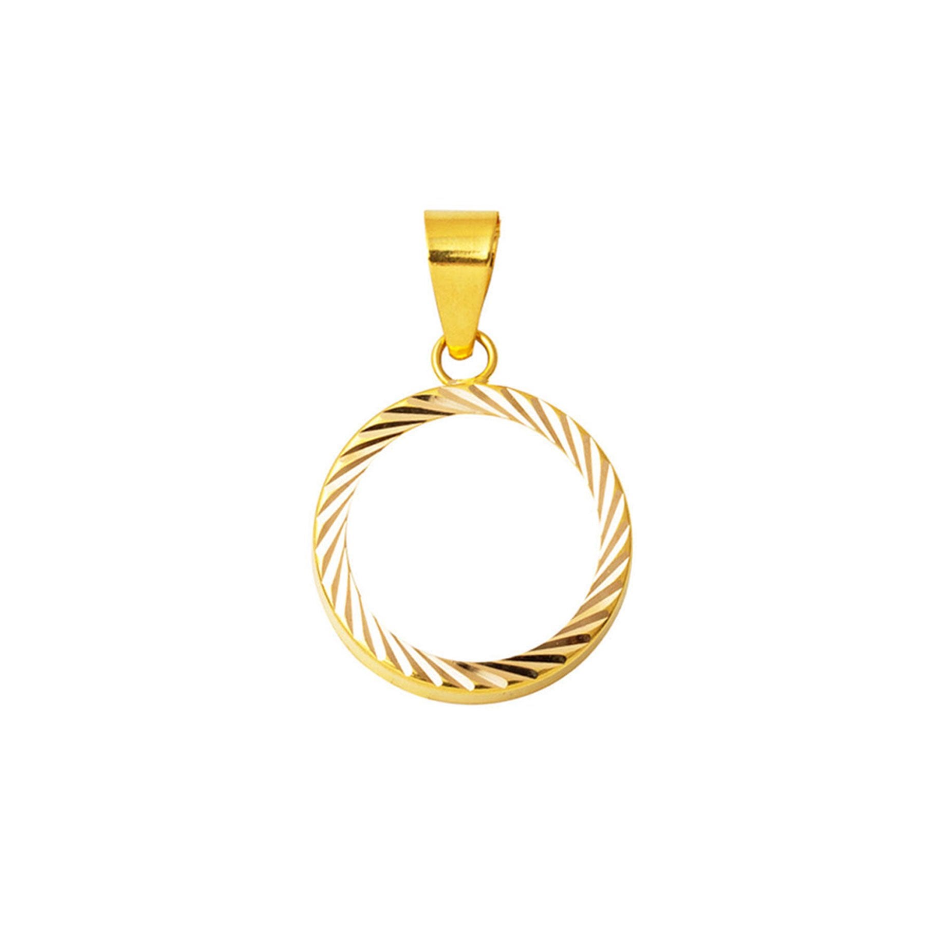 14K Yellow Gold Attachable Quarter Coin Bezel Pendant