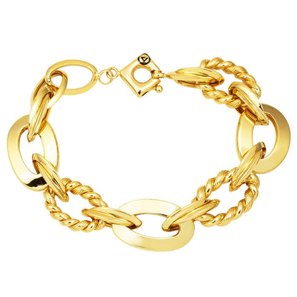 14K Yellow Gold Twisted Thick Bracelet