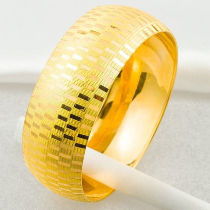 22K Yellow Gold Checkered Hinged Bangle