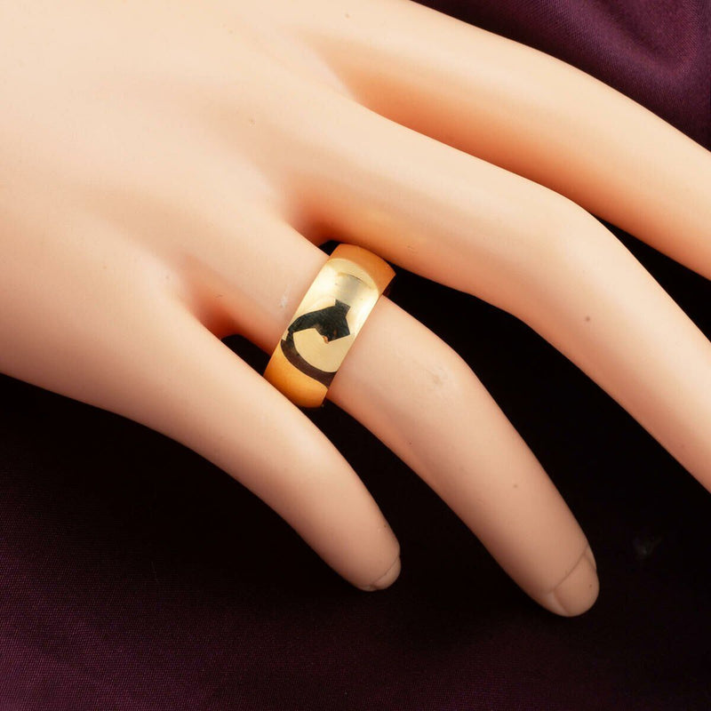 14K Yellow Gold 1 cm Wide Wedding Band Set