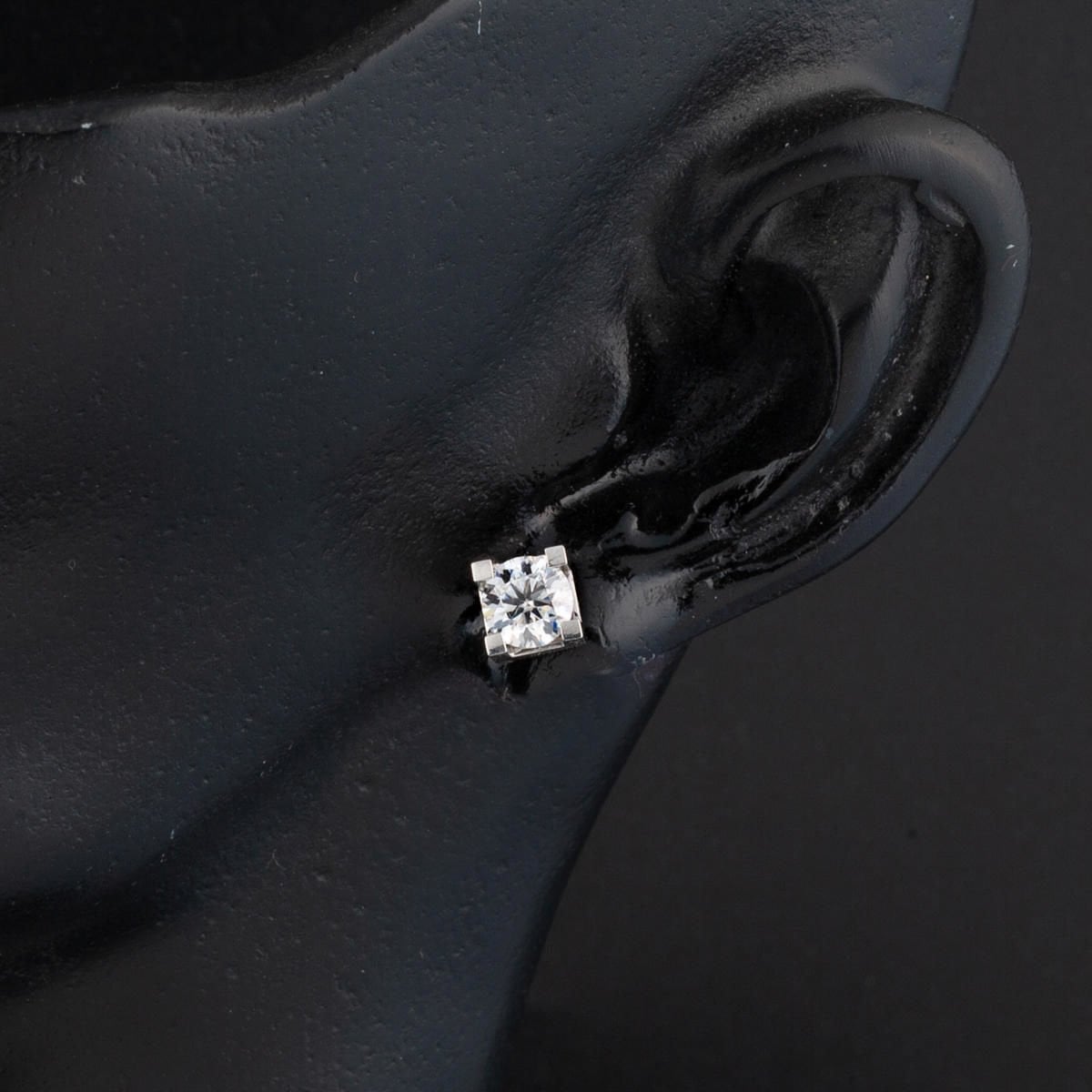 14K White Gold Classic Solitaire Moissanite Earrings