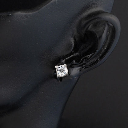 14K White Gold Classic Solitaire Moissanite Earrings