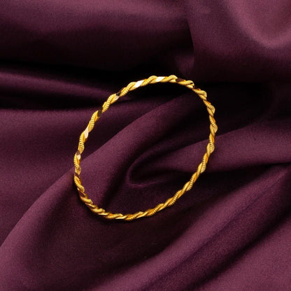 22K Yellow Gold Double Twisted Bangle