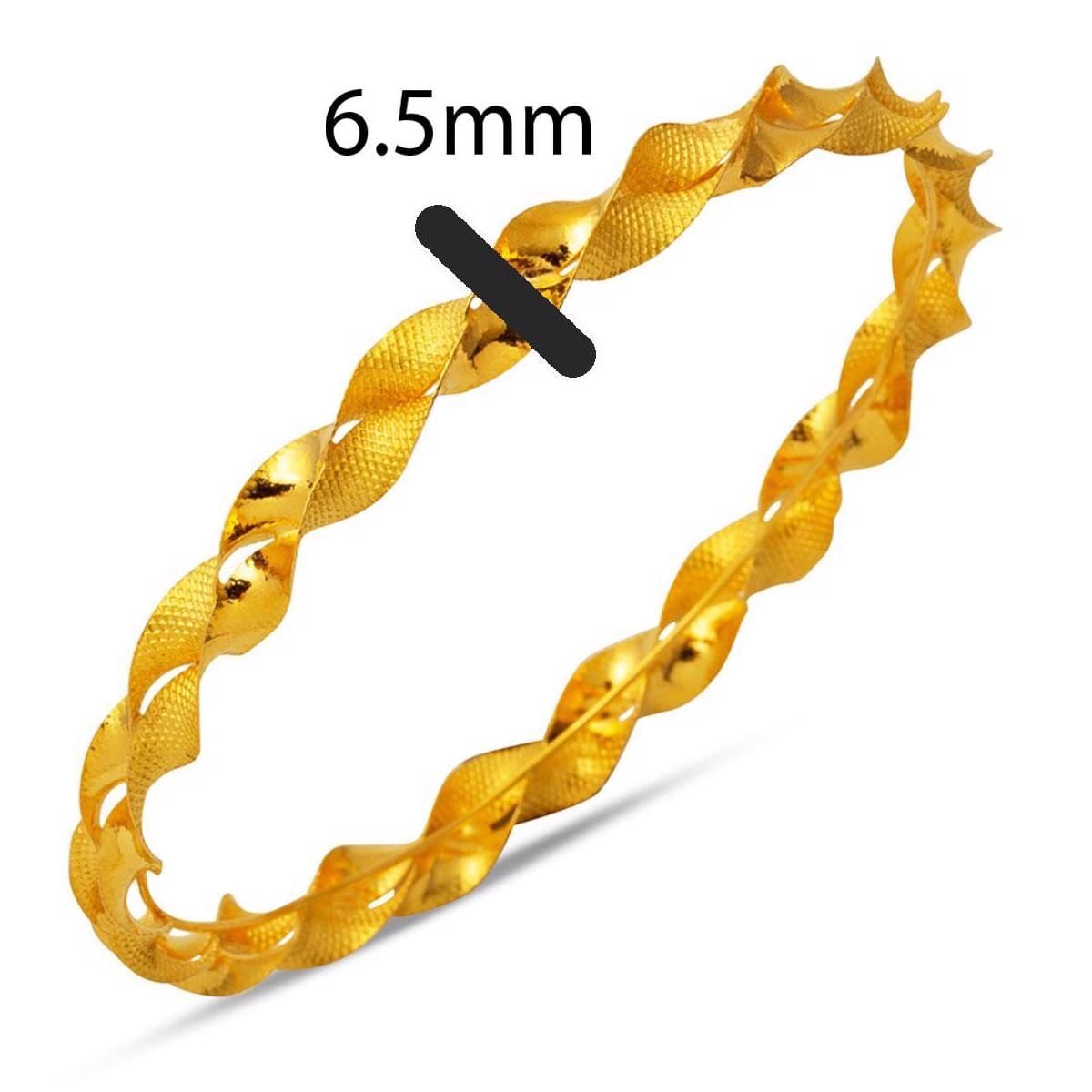 22K Yellow Gold Macaroni Twisted Bangle