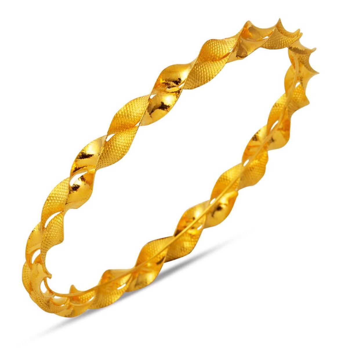 22K Yellow Gold Macaroni Twisted Bangle