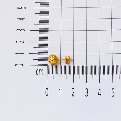 22K Yellow Gold 10 mm Screw Back Ball Earrings
