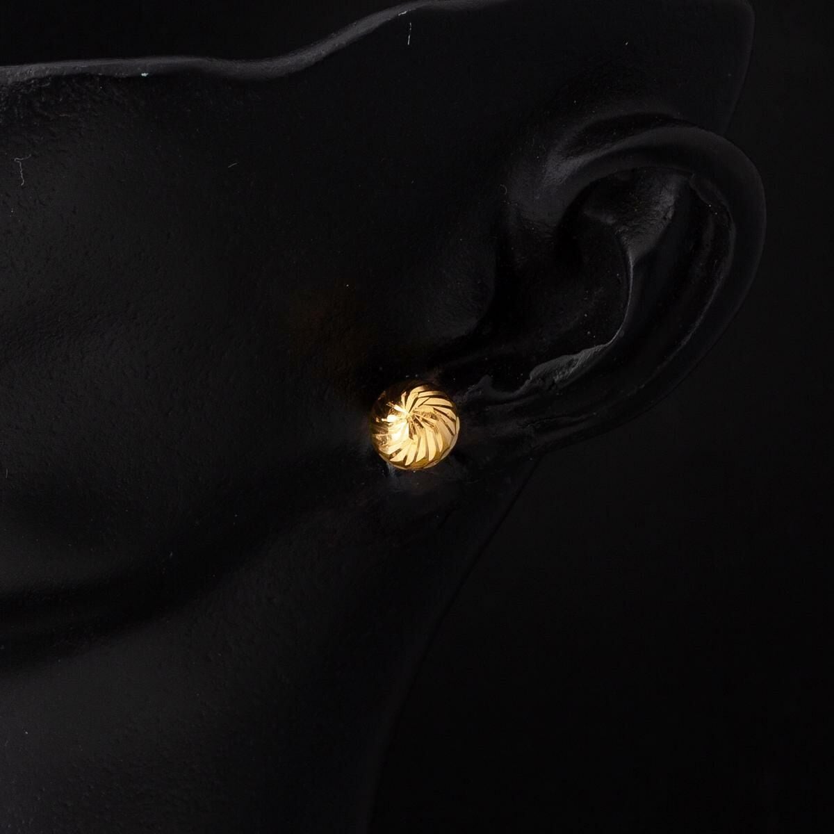 22K Yellow Gold 10 mm Screw Back Ball Earrings