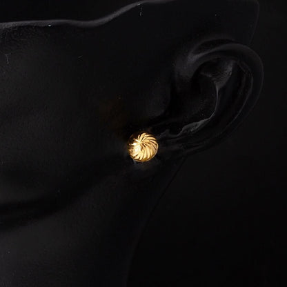 22K Yellow Gold 10 mm Screw Back Ball Earrings