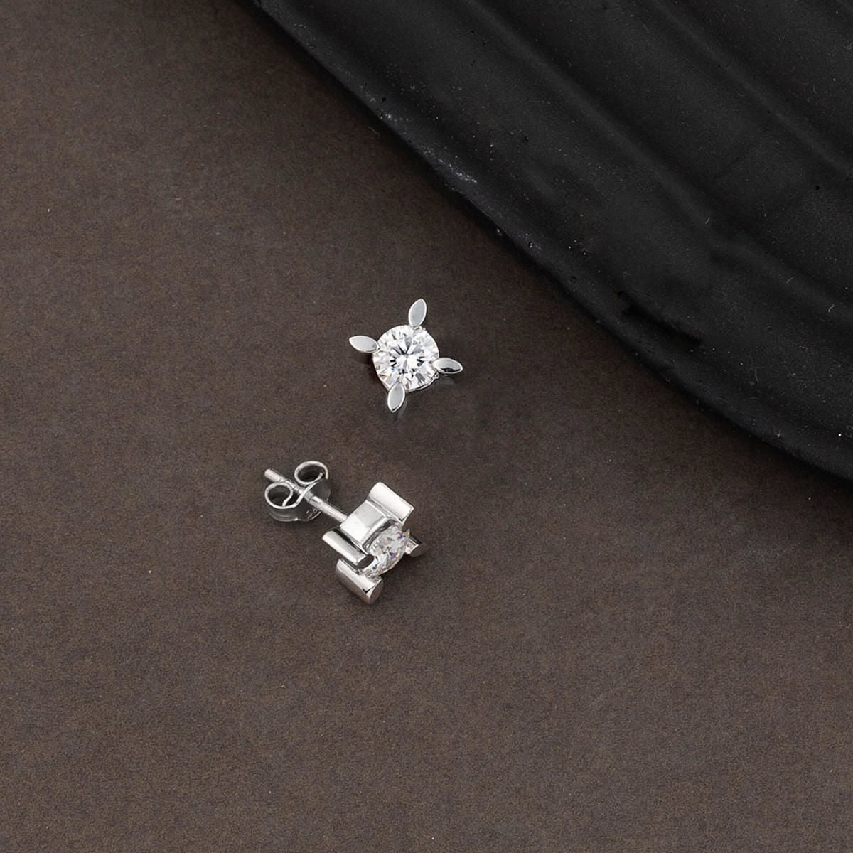 14K White Gold 1.00 Ct Almond Prong Moissanite Earrings