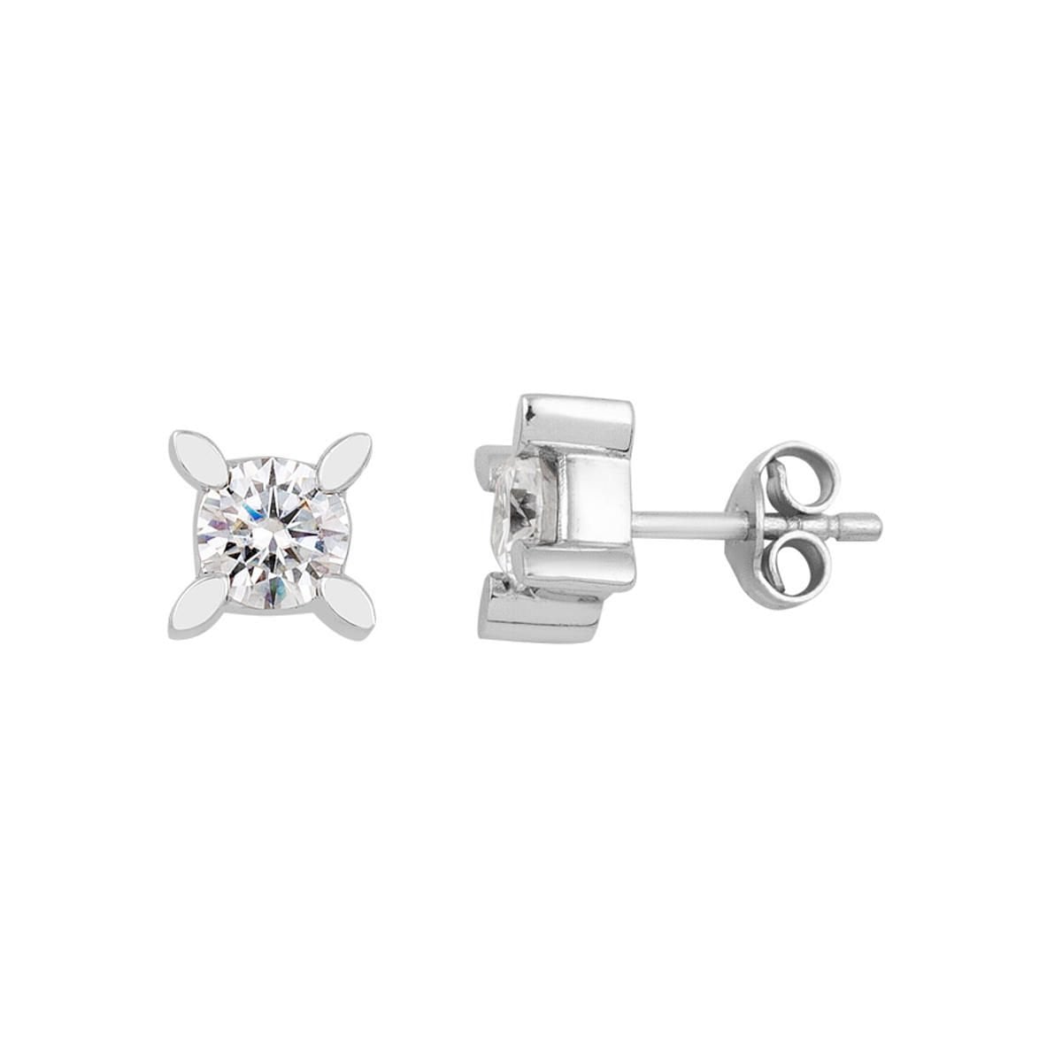 14K White Gold 1.00 Ct Almond Prong Moissanite Earrings