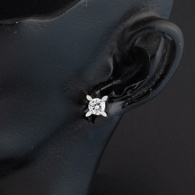 14K White Gold 1.00 Ct Almond Prong Moissanite Earrings