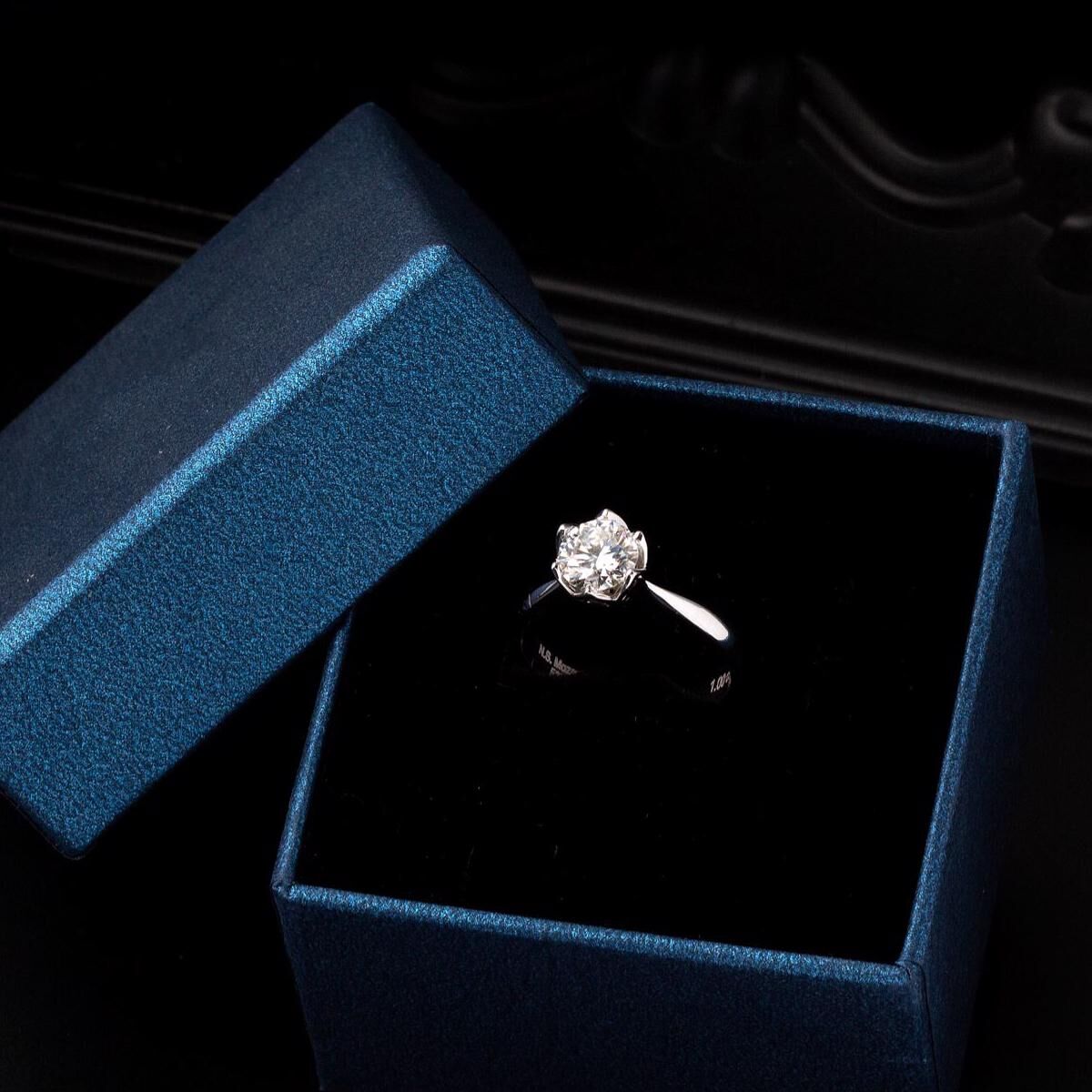 14K White Gold 1.00 Ct Solitaire Moissanite Ring