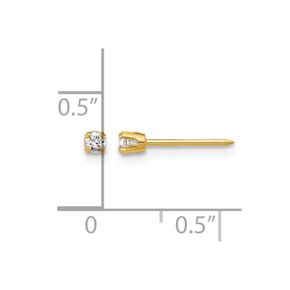 14K Yellow Gold Polished 2.4mm .10ct Lab Grown Diamond Stud Earrings