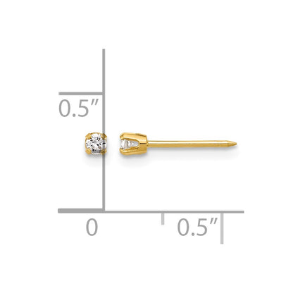 14K Yellow Gold Polished 2.4mm .10ct Lab Grown Diamond Stud Earrings