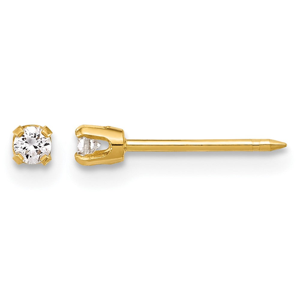 14K Yellow Gold Polished 2.4mm .10ct Lab Grown Diamond Stud Earrings