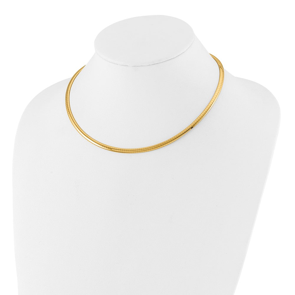 14k Yellow Gold 4mm Domed Omega Necklace