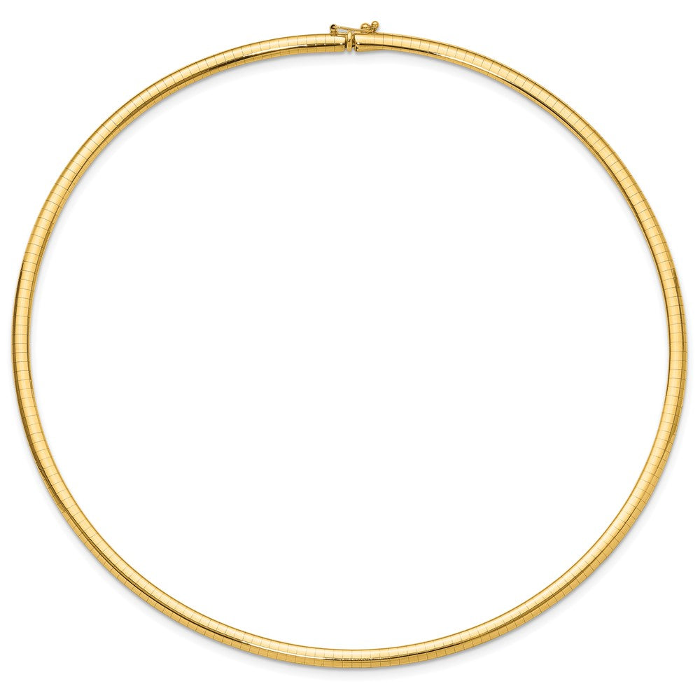 14k Yellow Gold 4mm Domed Omega Necklace