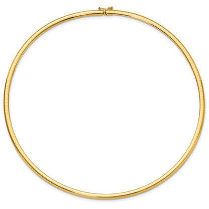 14k Yellow Gold 4mm Domed Omega Necklace
