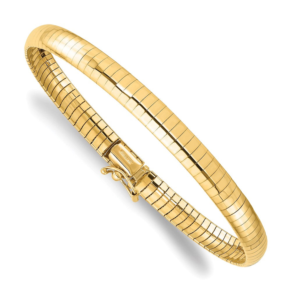 14k Yellow Gold 6mm Domed Omega Bracelet