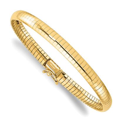14k Yellow Gold 6mm Domed Omega Bracelet