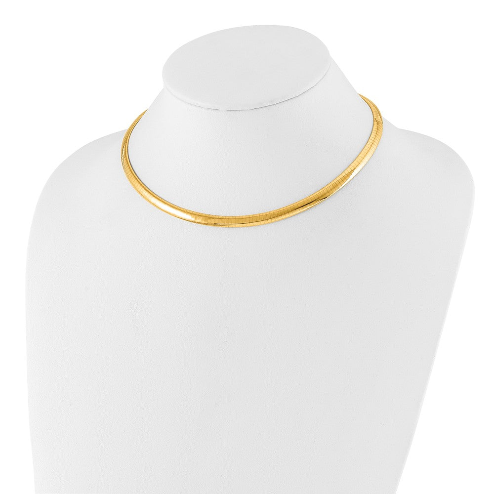 14k Yellow Gold 6mm Lightweight Domed Omega Necklace