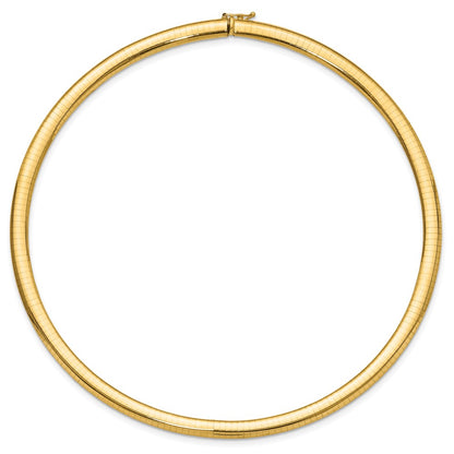14k Yellow Gold 6mm Lightweight Domed Omega Necklace