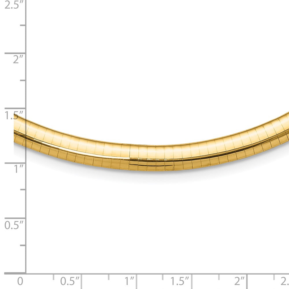 14k Yellow Gold 6mm Lightweight Domed Omega Necklace