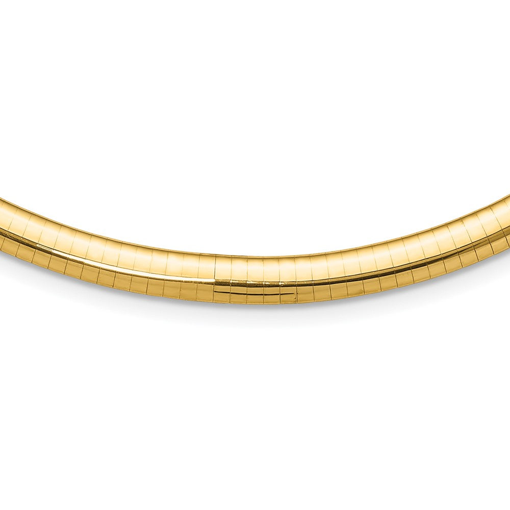 14k Yellow Gold 6mm Lightweight Domed Omega Necklace