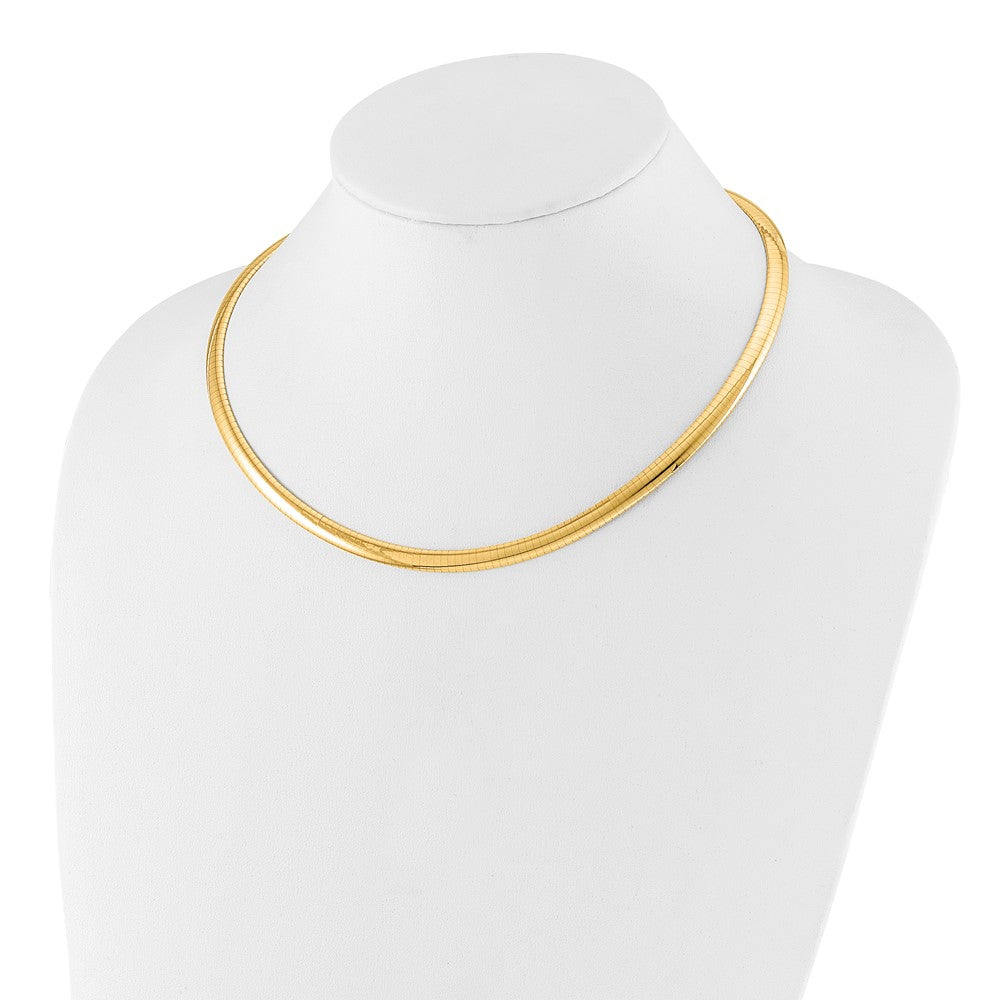 14k Yellow Gold 6mm Lightweight Domed Omega Necklace