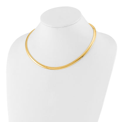 14k Yellow Gold 6mm Lightweight Domed Omega Necklace