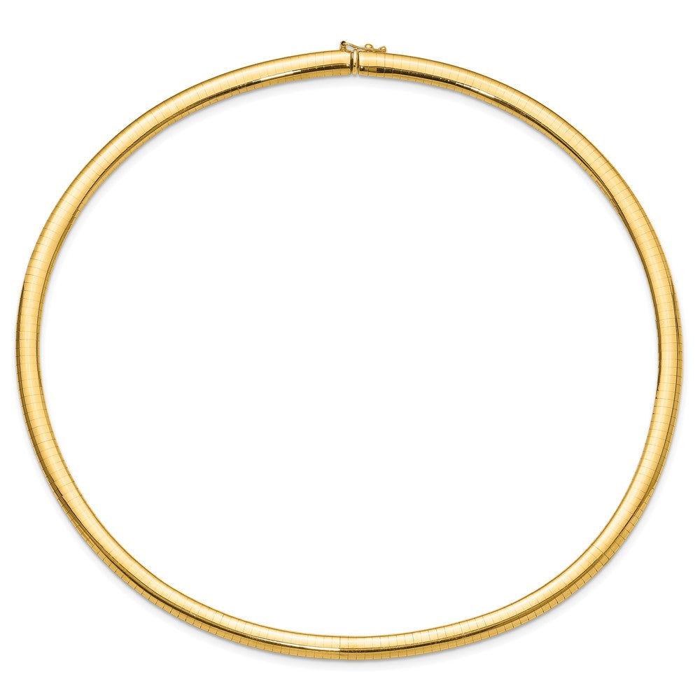14k Yellow Gold 6mm Lightweight Domed Omega Necklace