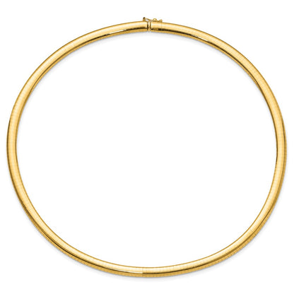 14k Yellow Gold 6mm Lightweight Domed Omega Necklace