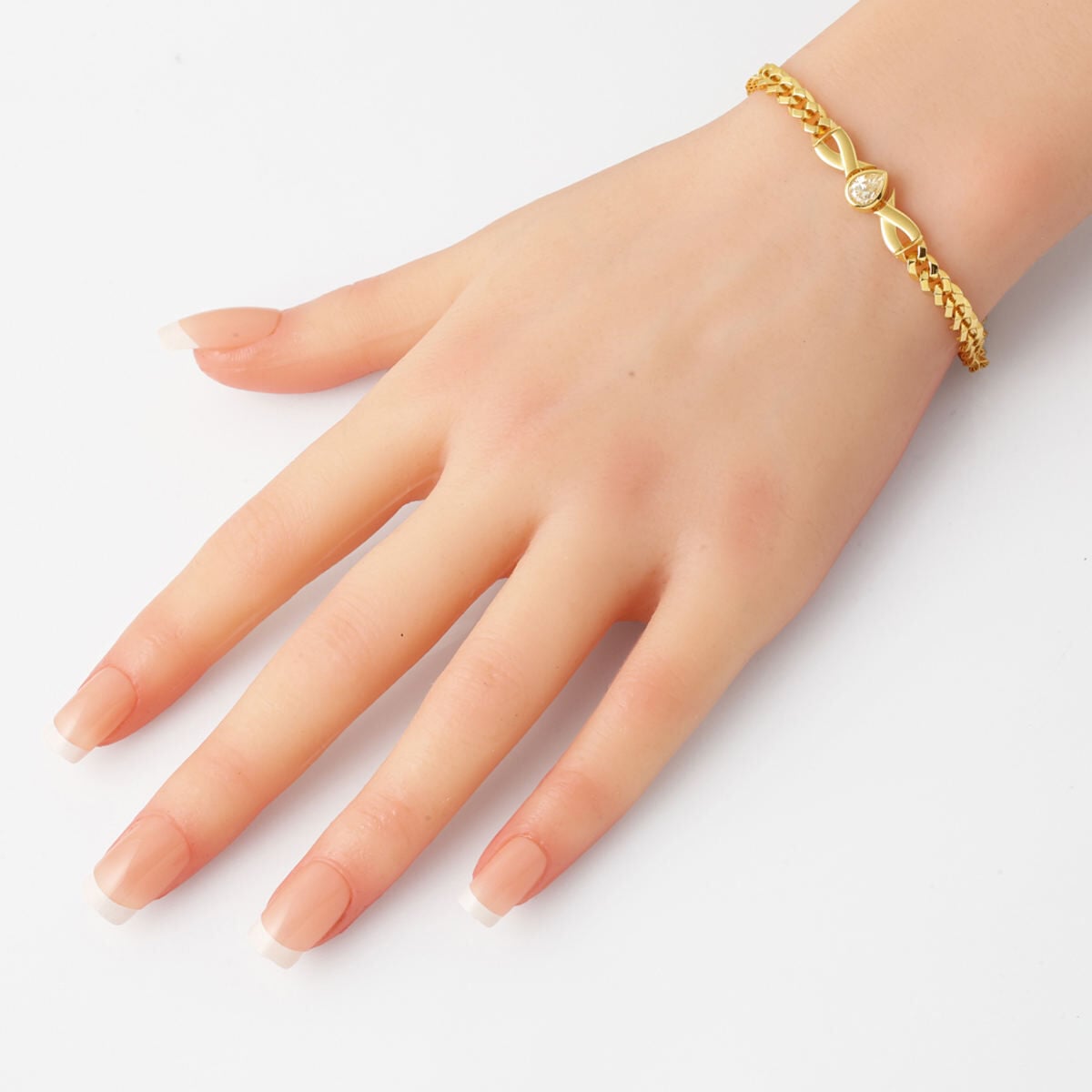 14K Yellow Gold Curb Moissanite Bracelet 0.80 Ct (8.07 g)