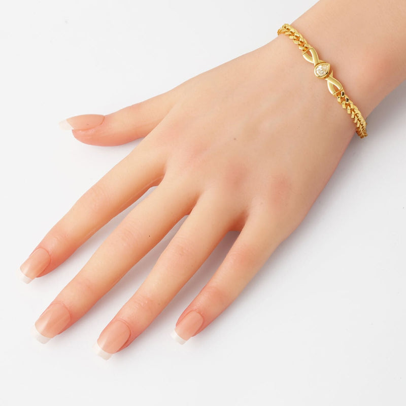 14K Yellow Gold Curb Moissanite Bracelet 0.80 Ct (8.07 g)