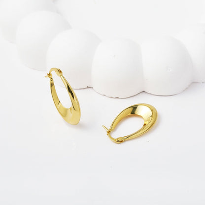 14K Yellow Gold Venus Hoop Earrings