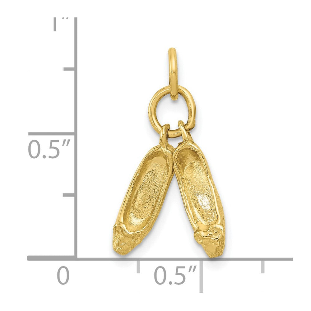 10K Yellow Gold Ballet Slippers Charm
