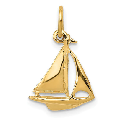 10K Yellow Gold Sailboat Charm