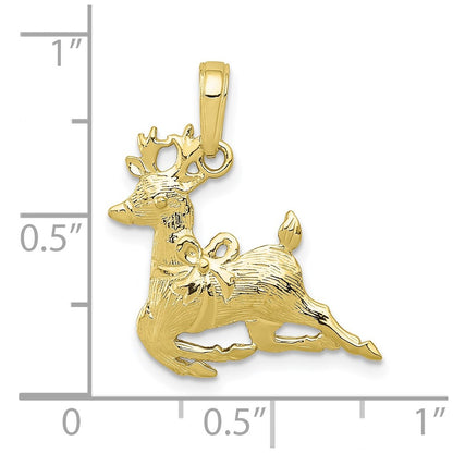 10K Yellow Gold 10K Polished Reindeer Pendant