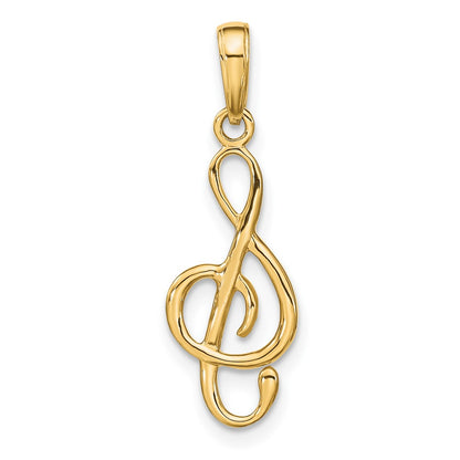 10K Yellow Gold 10K Treble Clef Pendant