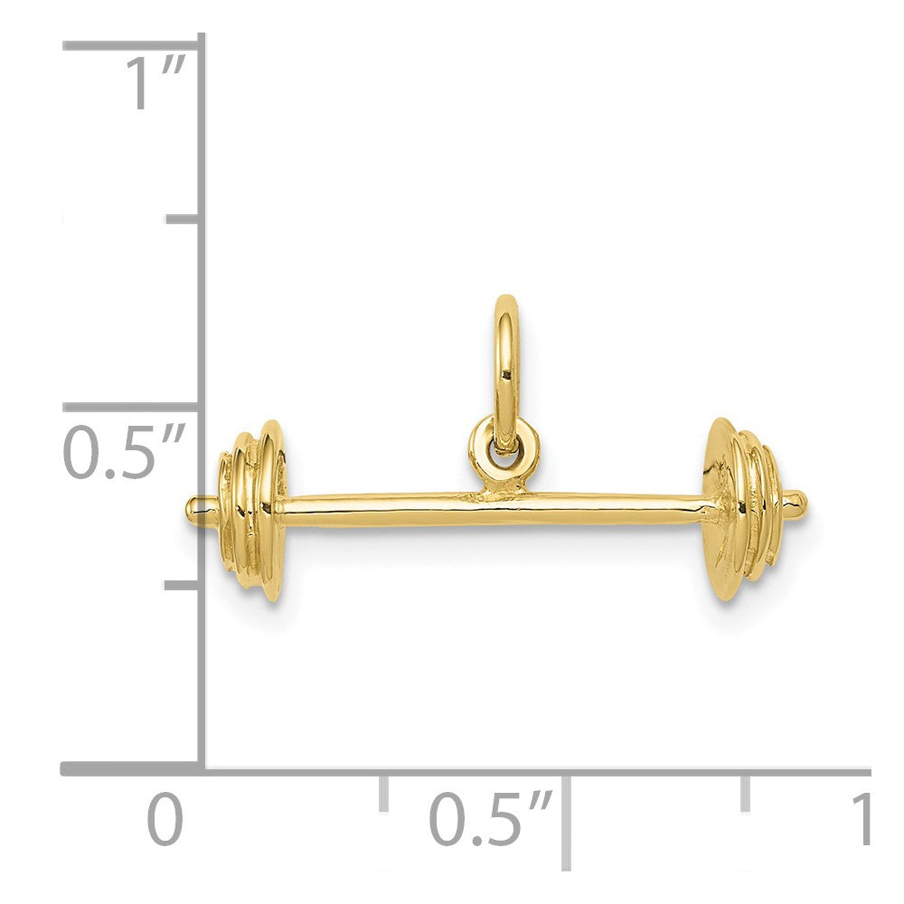 10K Yellow Gold Barbell Charm